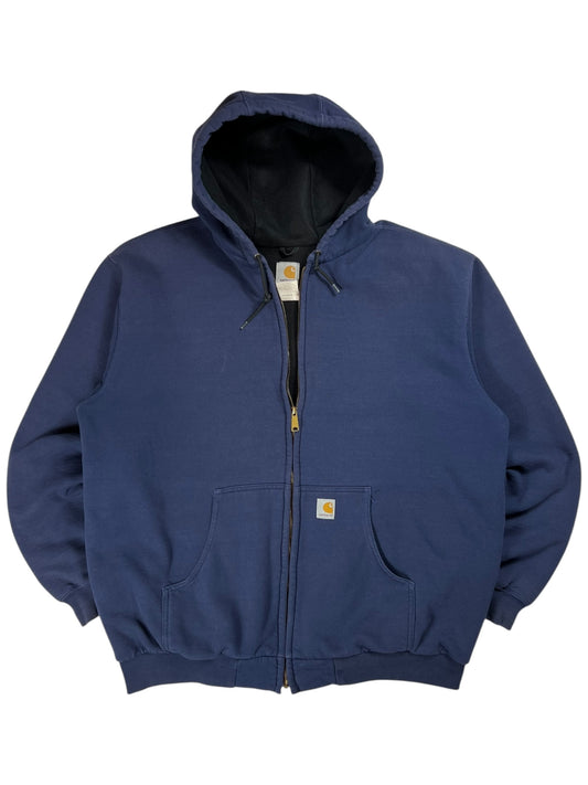 Vintage 90s Carhartt waffle lined zip up hoodie (XL)