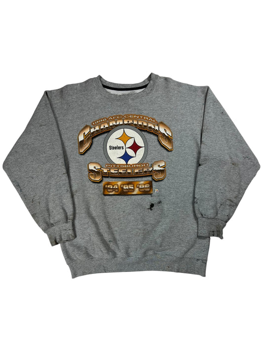 Vintage 1996 Starter Pittsburgh Steelers AFC champs distressed crewneck (L)