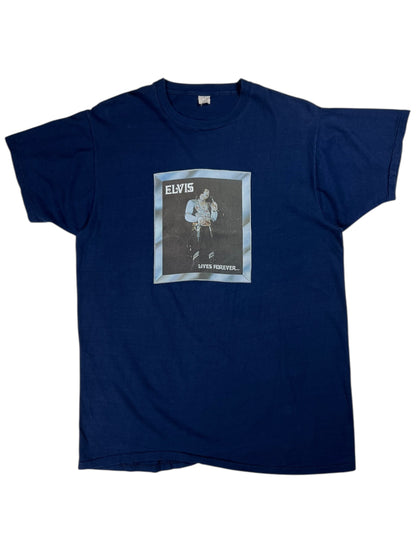 Vintage 1970s Elvis Presley Lives forever tee (L)