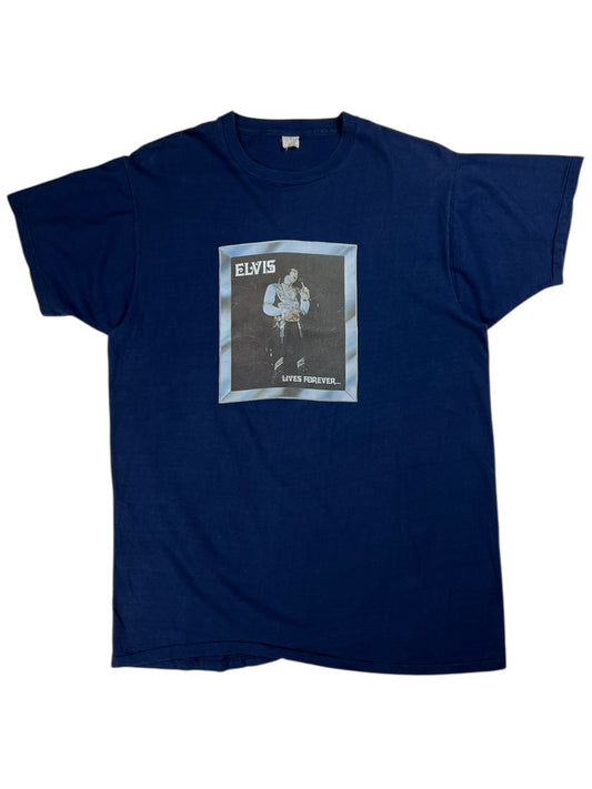 Vintage 1970s Elvis Presley Lives forever tee (L)