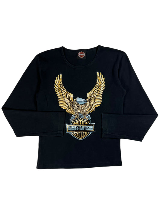 Vintage 2003 Harley Davidson Eagle femme long sleeve shirt (M)