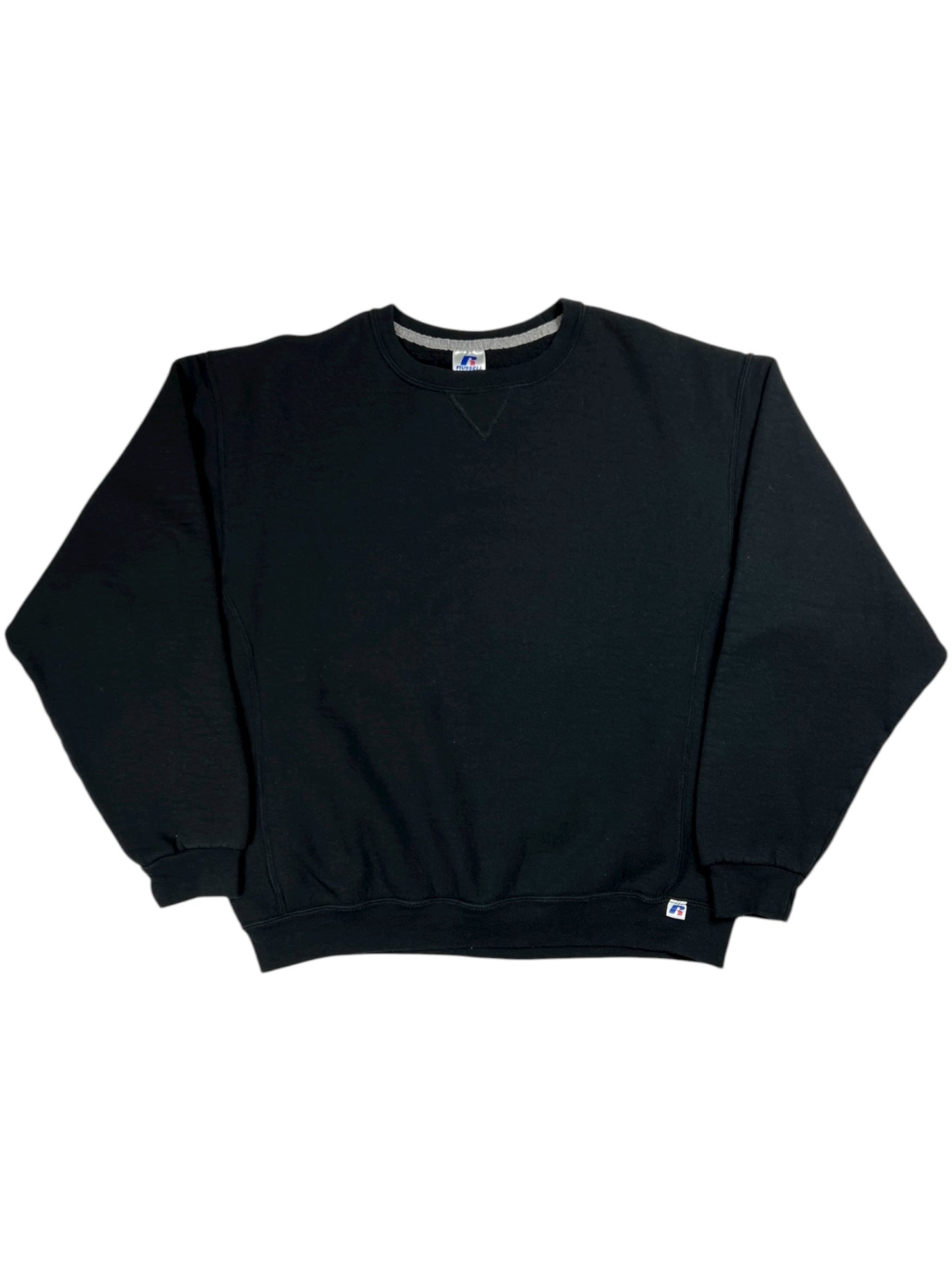 Vintage Y2K Russell Athletic black blank crewneck (L)
