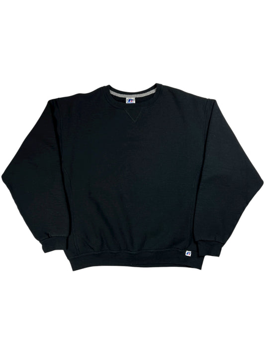 Vintage Y2K Russell Athletic black blank crewneck (L)