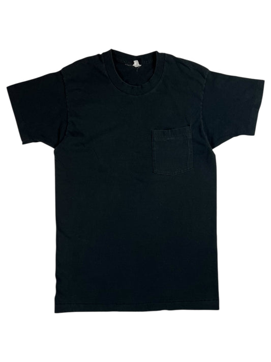 Vintage 80s Fruit of the loom black selvedge pocket tee (M)