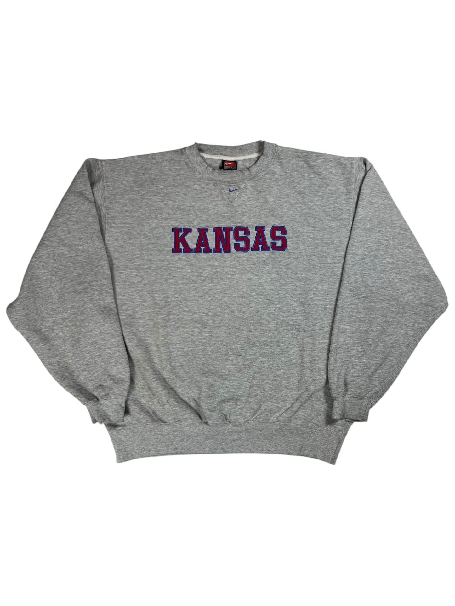Vintage Y2K Nike center swoosh Kansas Jayhawks crewneck (L/XL)