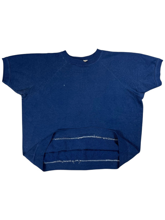 Vintage 1970s Montgomery Ward faded navy short sleeve crewneck (M/L)