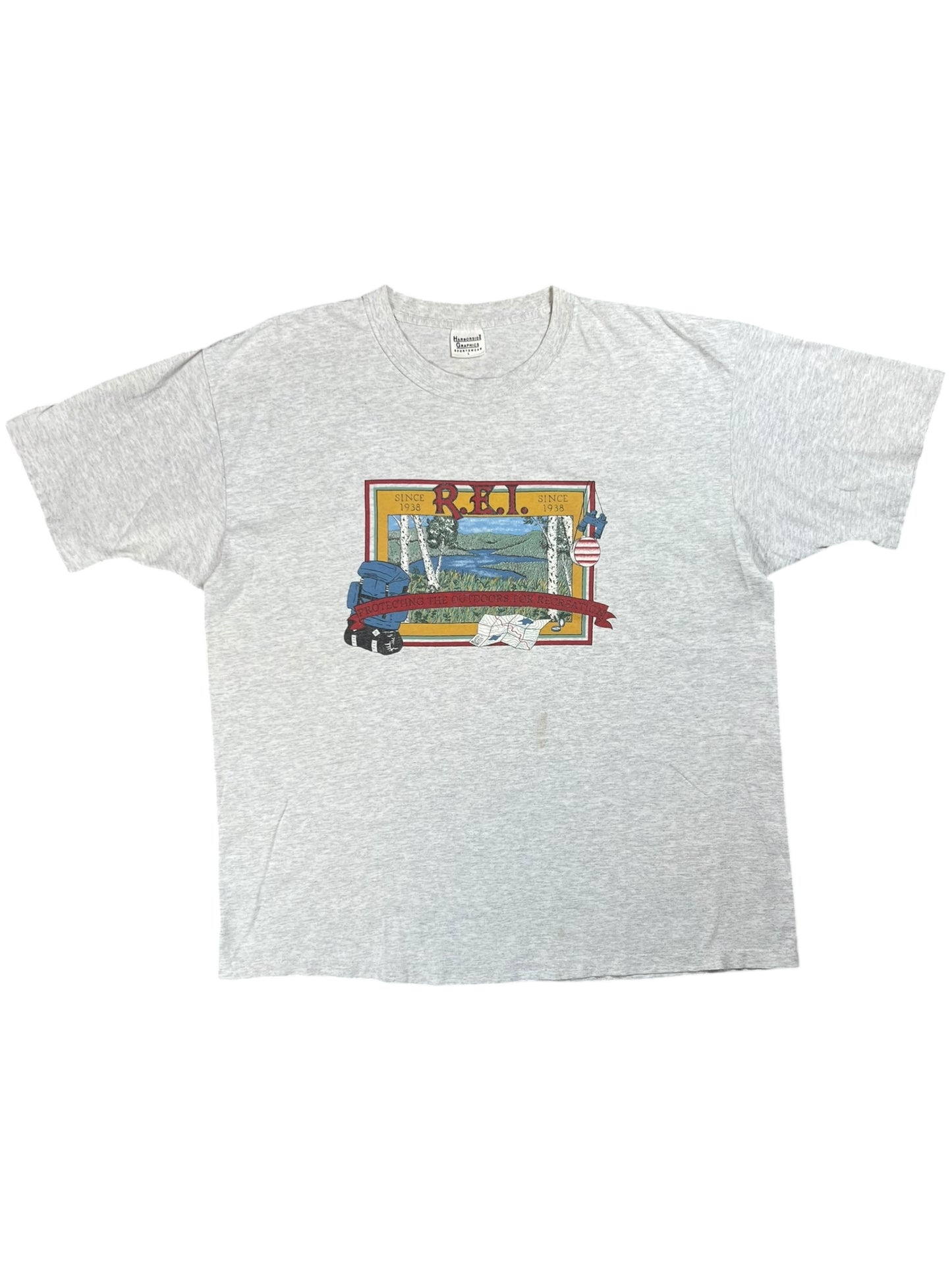 Vintage 90s R.E.I. harborside graphics outdoors tee (XL)