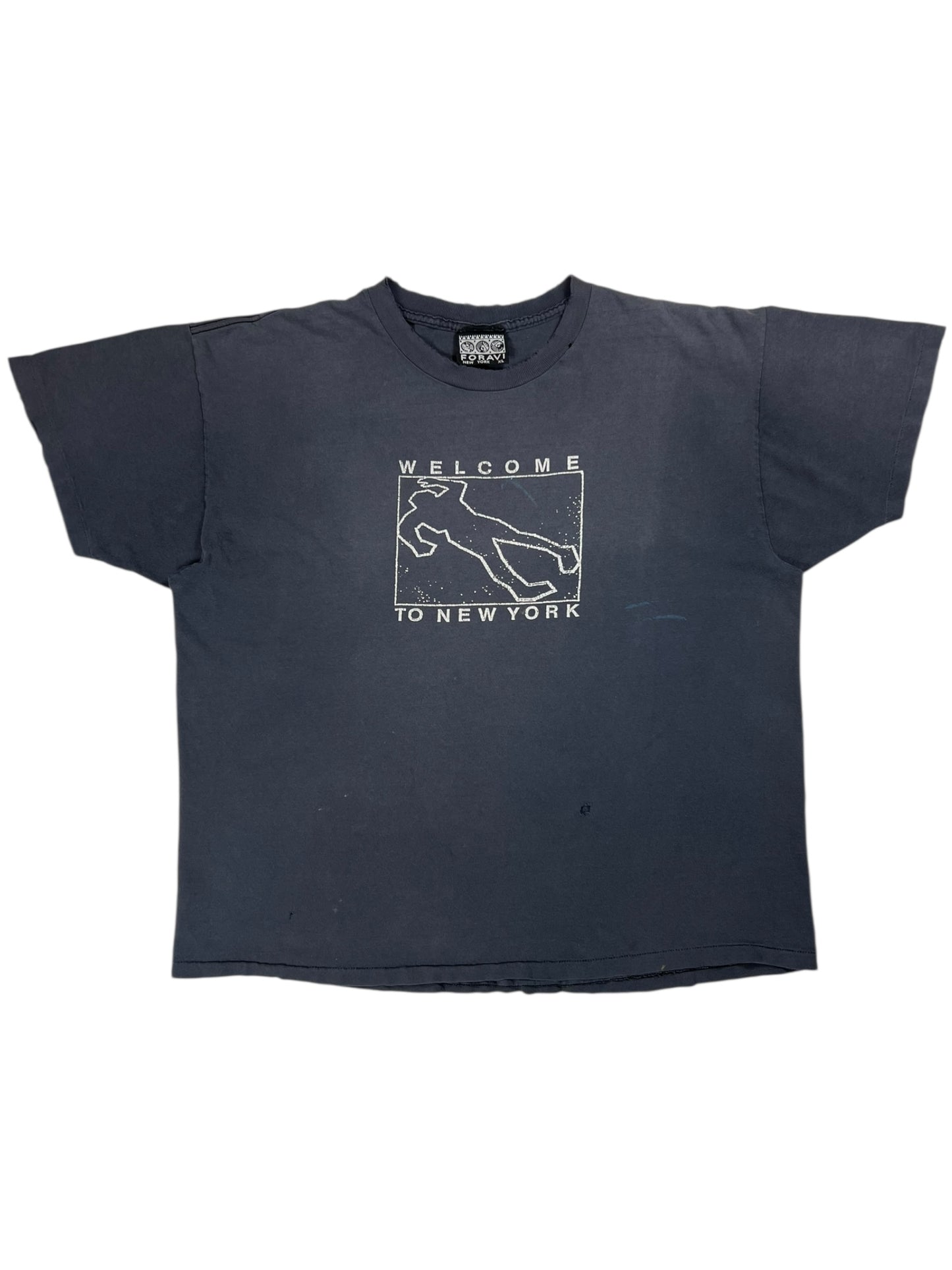 Vintage 90s Welcome to New York Bodybag faded & worn tee (XL)
