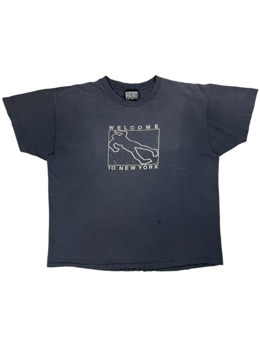 Vintage 90s Welcome to New York Bodybag faded & worn tee (XL)