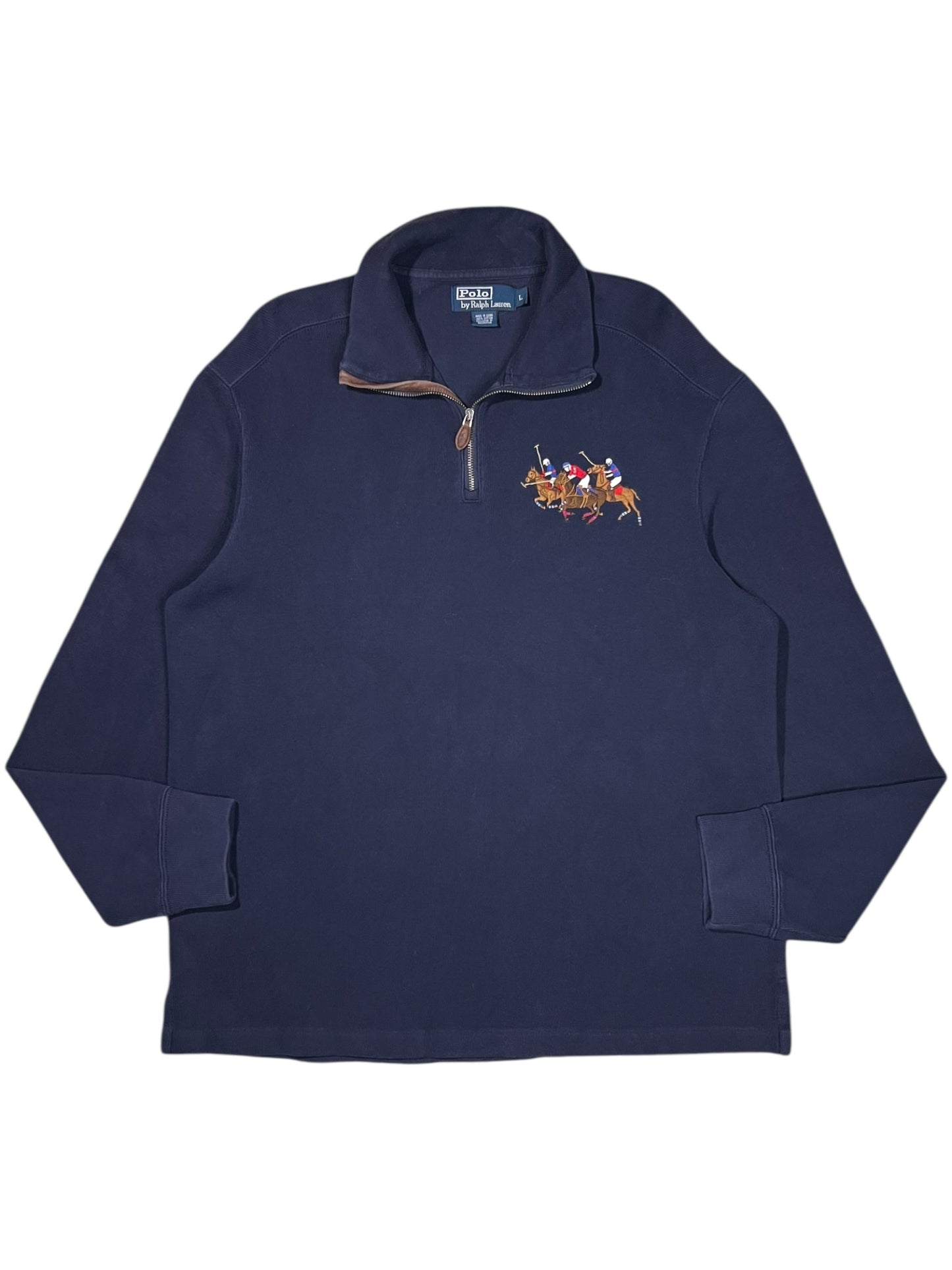 Vintage 90s Polo Ralph Lauren Three Horses 1/4 zip sweatshirt (L)