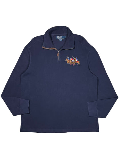Vintage 90s Polo Ralph Lauren Three Horses 1/4 zip sweatshirt (L)