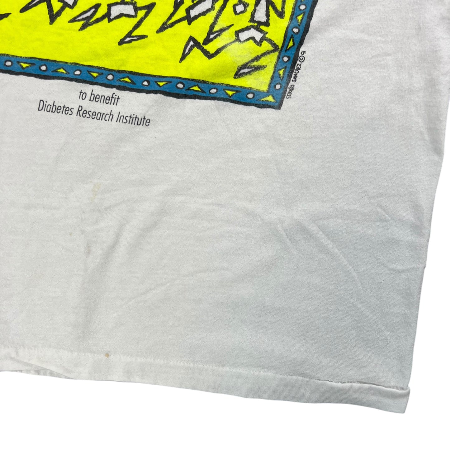 Vintage 1991 Electric Island Run art style tee (L)