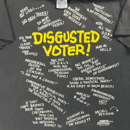 Vintage 1992 Disgusted Voter! Political Protest tee (L)