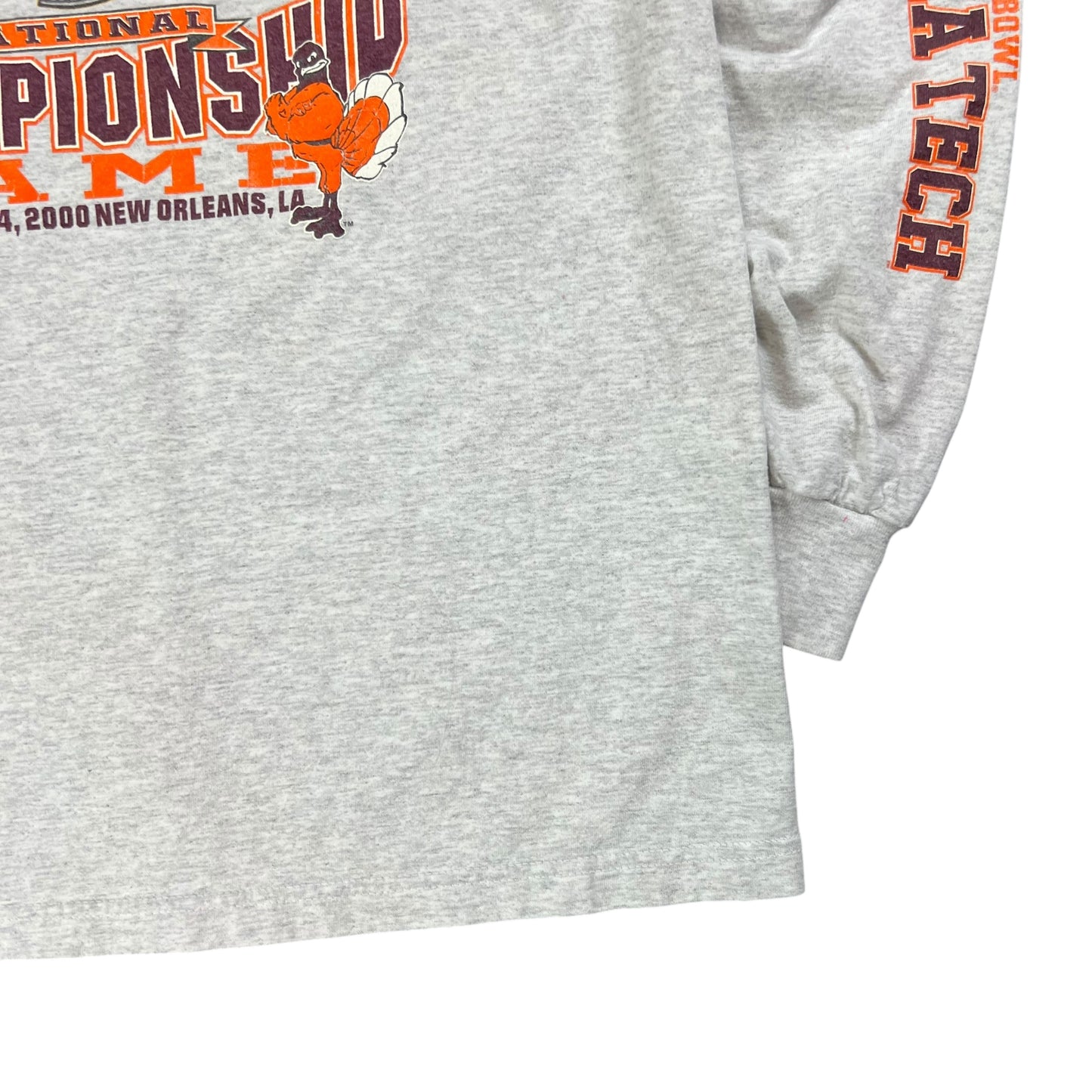 Vintage 2000 Virginia Tech Hokies football sugar bowl long sleeve print shirt (XL)