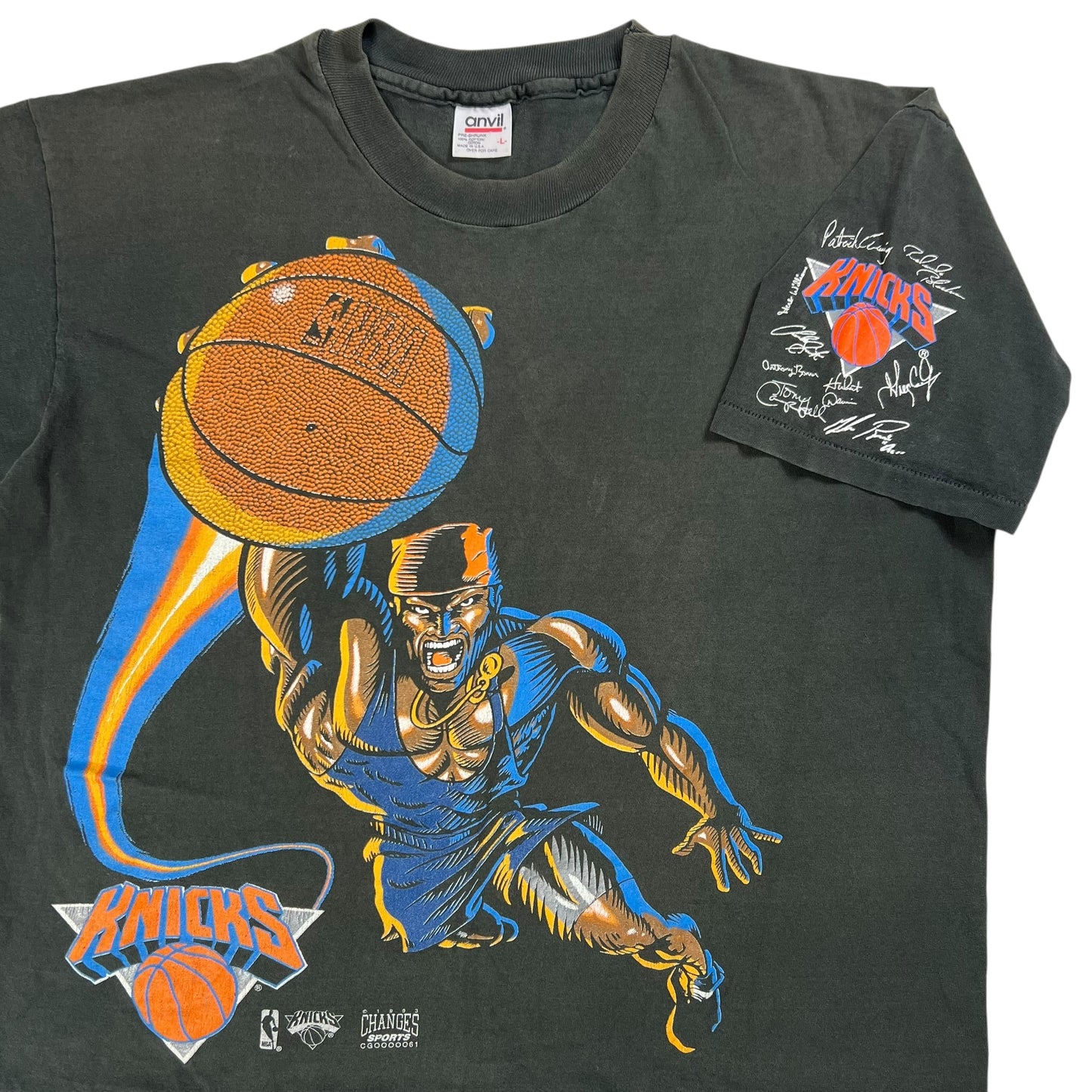 Vintage 1993 New York Knicks caricature street tee (L)