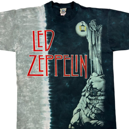 Vintage 90s Liquid Blue Led Zeppelin stairway to heaven tie dye band tee (L)