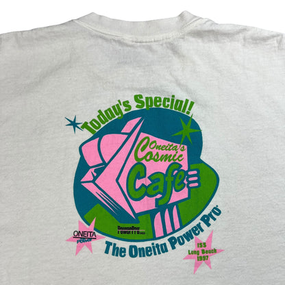 Vintage 90s Oneita Power Pro Cosmic Cafe shirt shirt tee (XL)