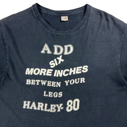 Vintage 1980 Harley Davidson Add Six More Inches between your legs biker tee (M)