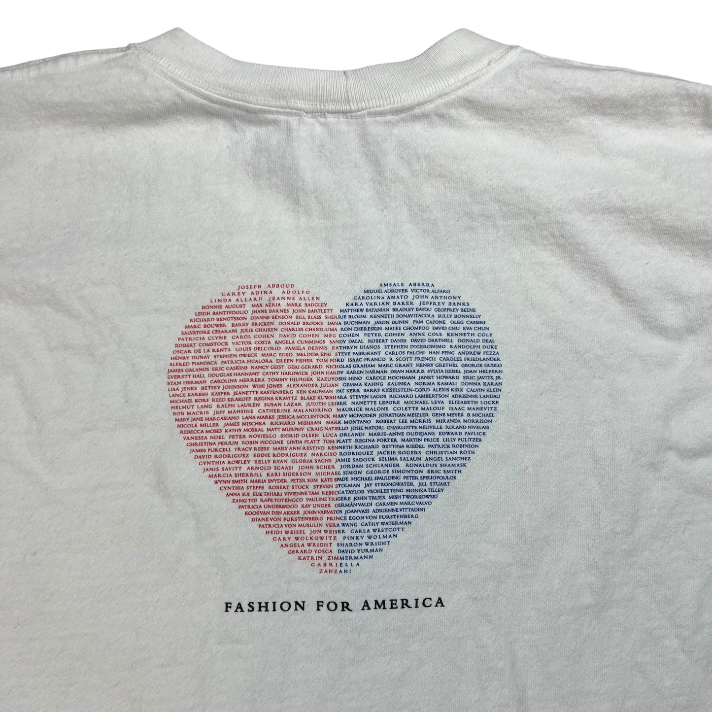 Vintage 90s fashion for America heart thread tee (L)