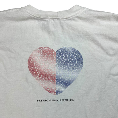 Vintage 90s fashion for America heart thread tee (L)