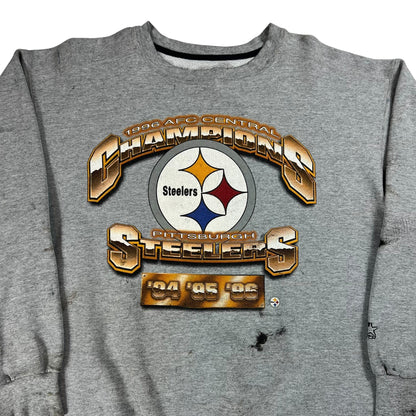 Vintage 1996 Starter Pittsburgh Steelers AFC champs distressed crewneck (L)