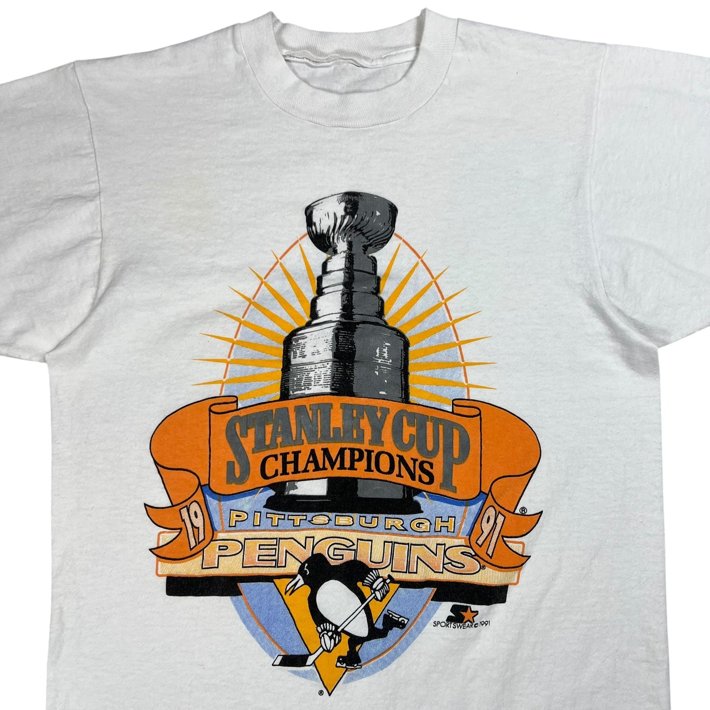 Vintage 1991 Pittsburgh Penguins Stanley Cup Champions tee (S)