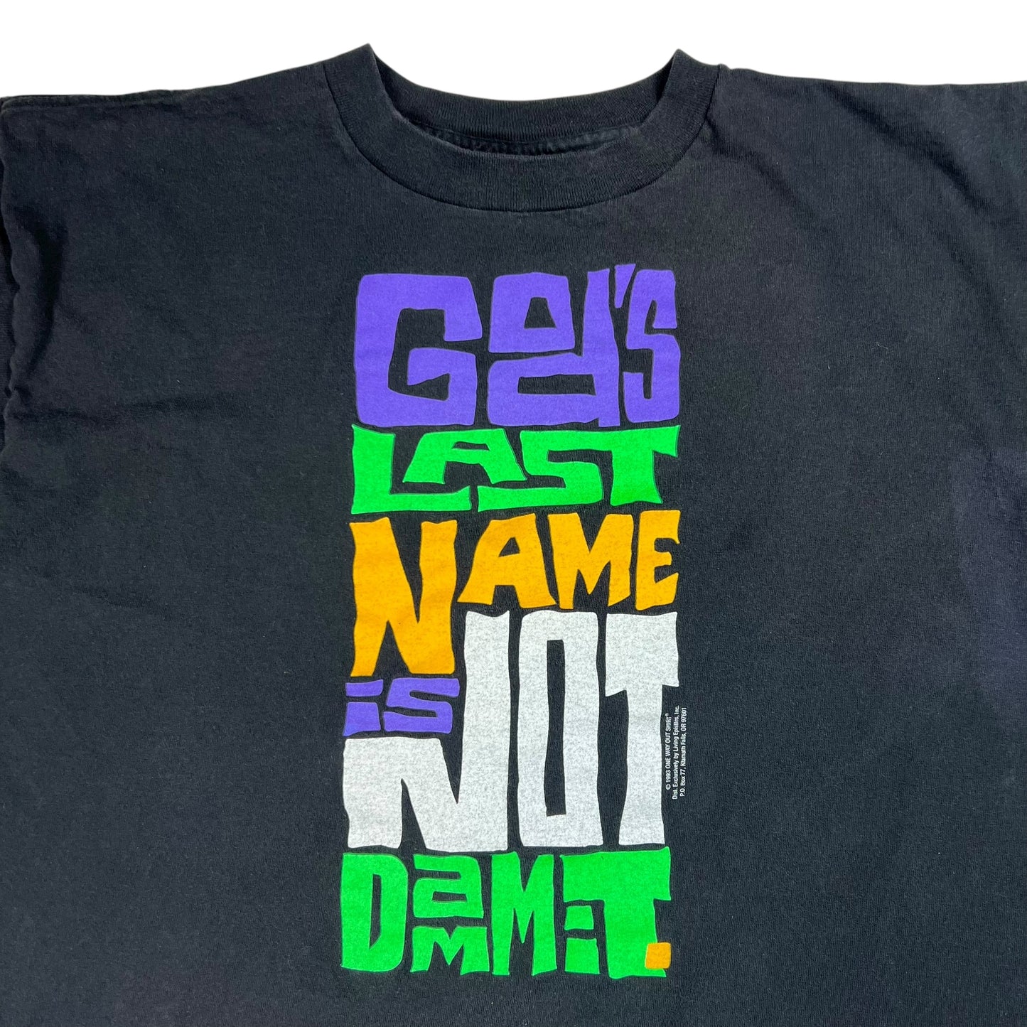 Vintage 1993 God’s Last Name Is Not Dammit Exodus 20:7 Jesus tee (XL)