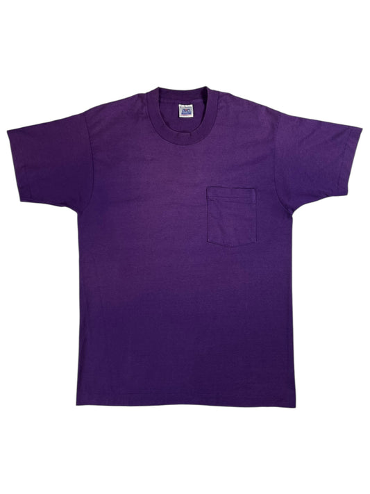 Vintage 80s BVD faded purple selvedge pocket tee (L)