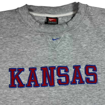 Vintage Y2K Nike center swoosh Kansas Jayhawks crewneck (L/XL)