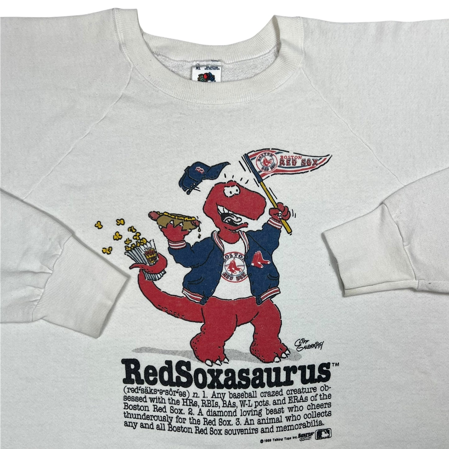Vintage 1989 Talking Tops Redsoxasaurus Boston Red Sox Cliff Galbraith crewneck (L/XL)