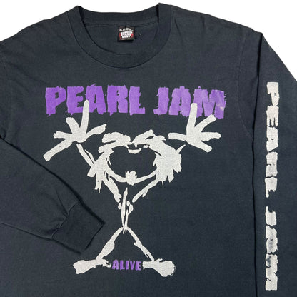 Vintage 1992 Pearl Jam Stickman Alive long sleeve print band shirt (XL)