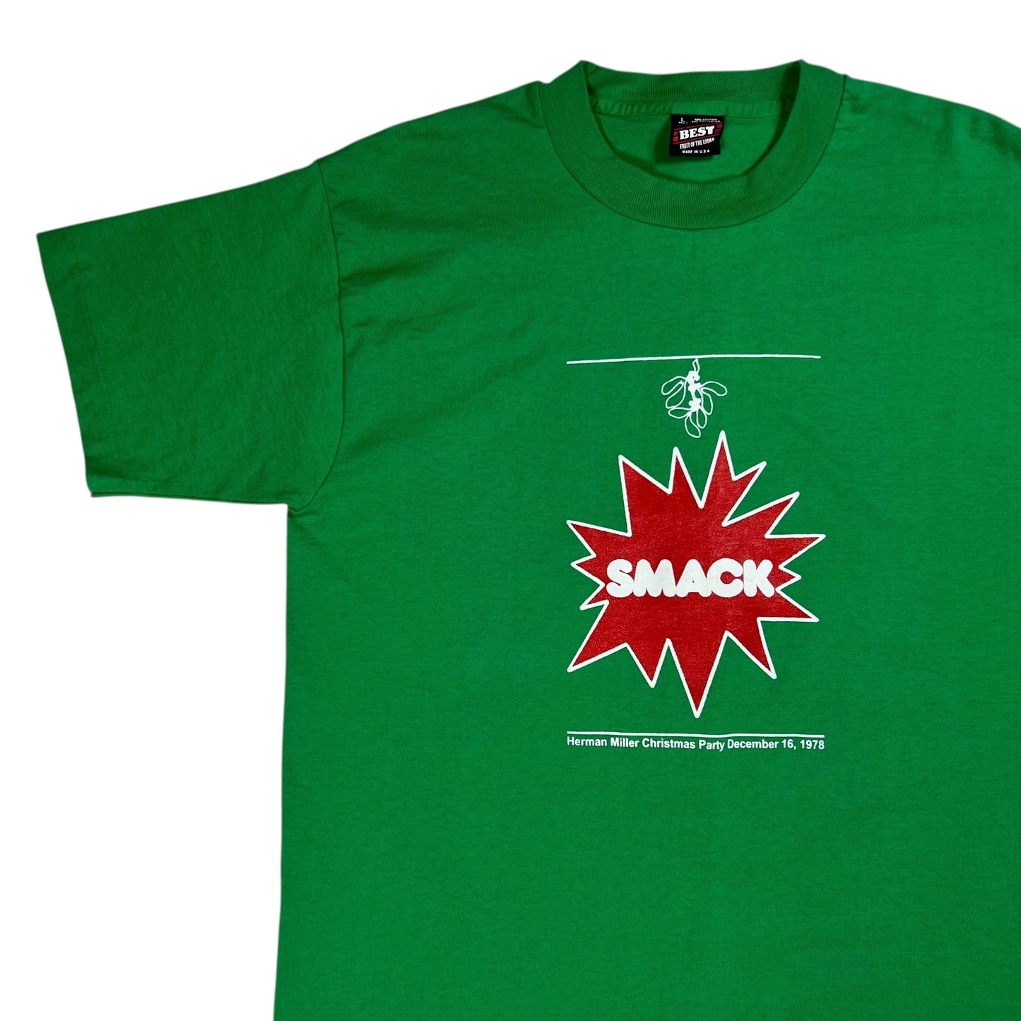 Vintage 80s Herman Miller MCM Furniture Christmas Party 1978 staff tee (L)