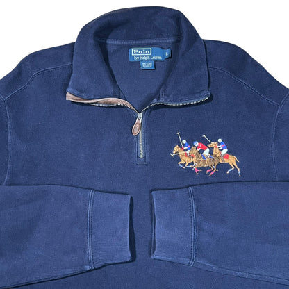 Vintage 90s Polo Ralph Lauren Three Horses 1/4 zip sweatshirt (L)