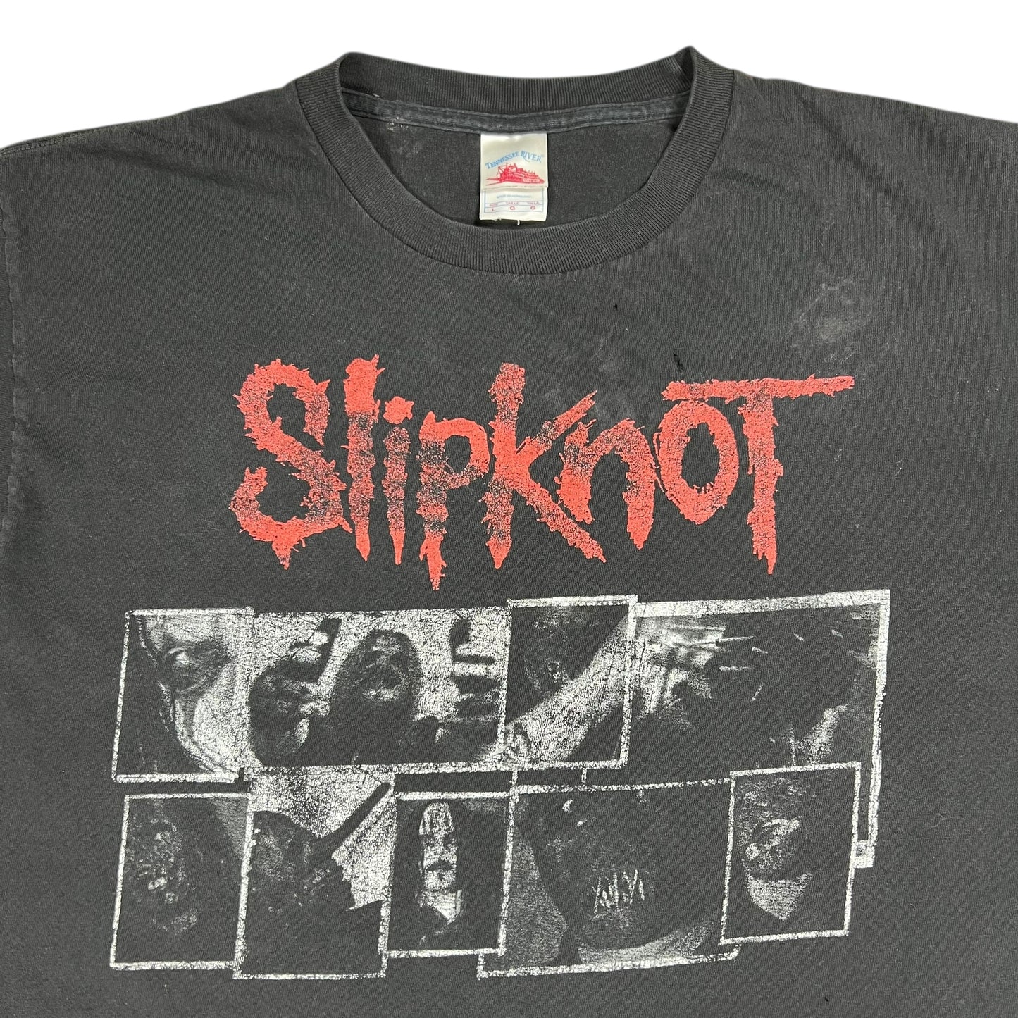Vintage Y2K Slipknot band members faded band tee (L)