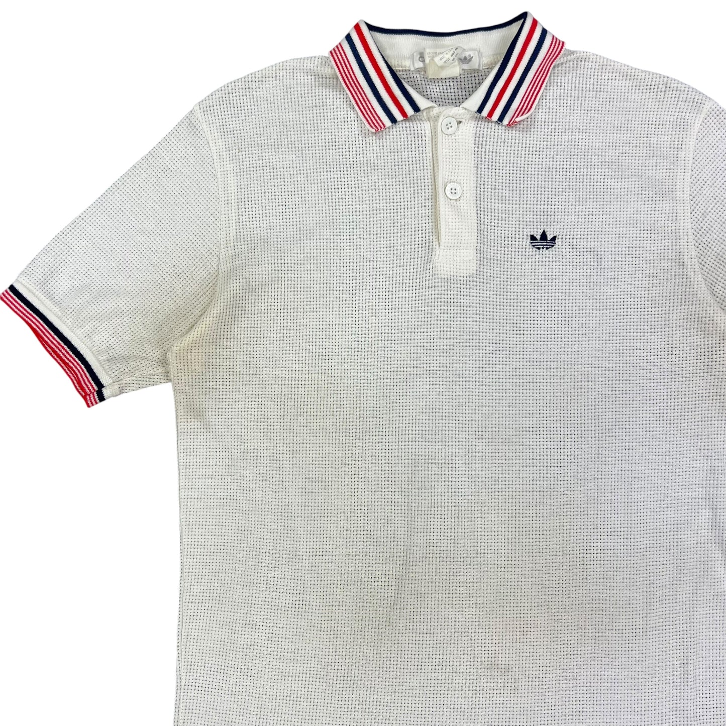 Vintage 80s Adidas USA made mesh polo shirt (M)