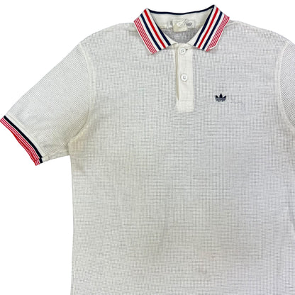 Vintage 80s Adidas USA made mesh polo shirt (M)