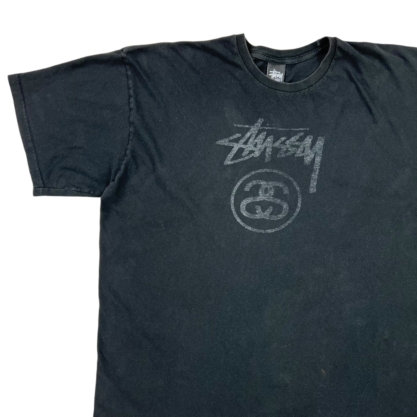 Vintage Y2K Stüssy faded logo tee (XXL)