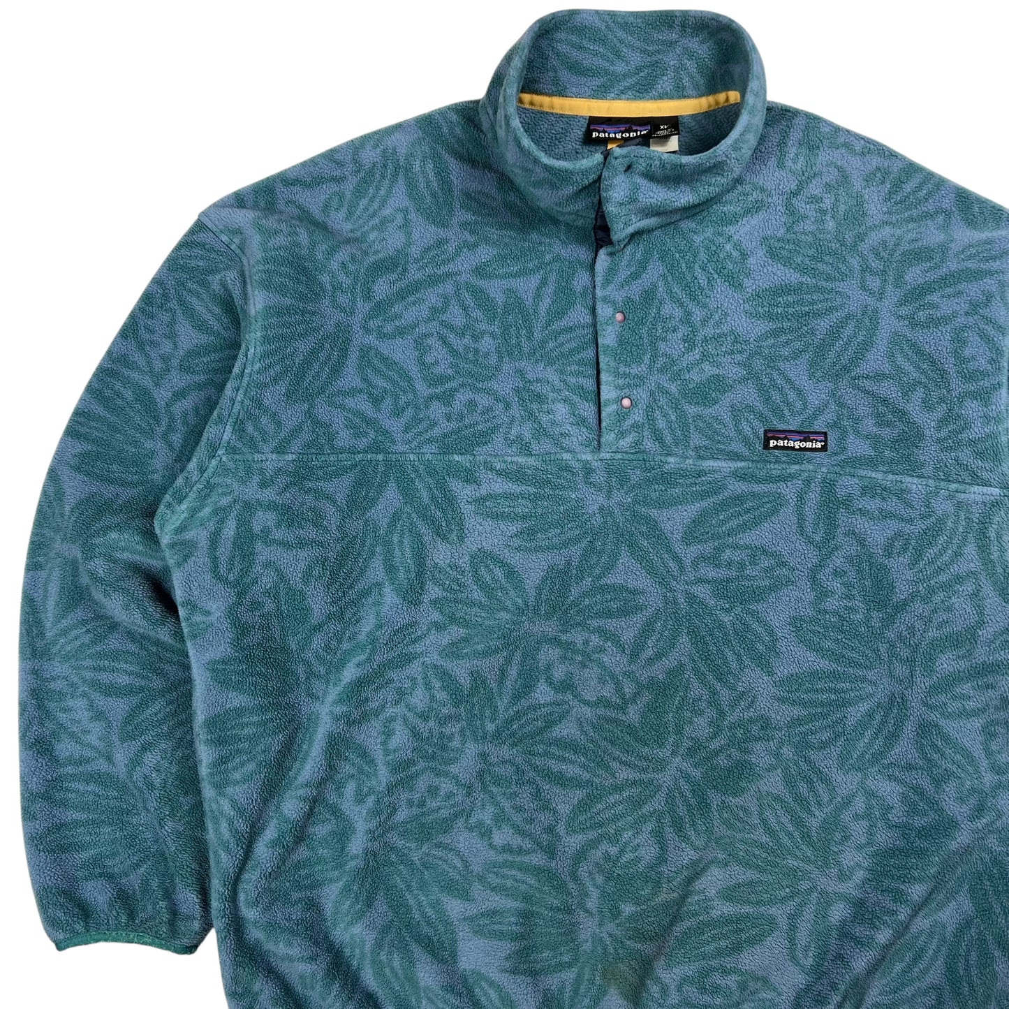 Vintage 1994 Patagonia Synchilla Tropical Sea Green AOP Snap T fleece (XL)