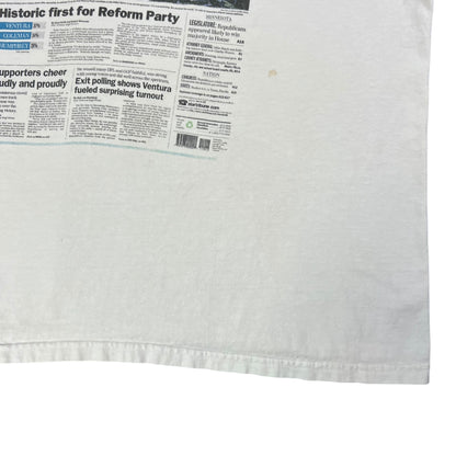 Vintage 1998 Jesse Ventura Governor WWE political newspaper tee (XL)