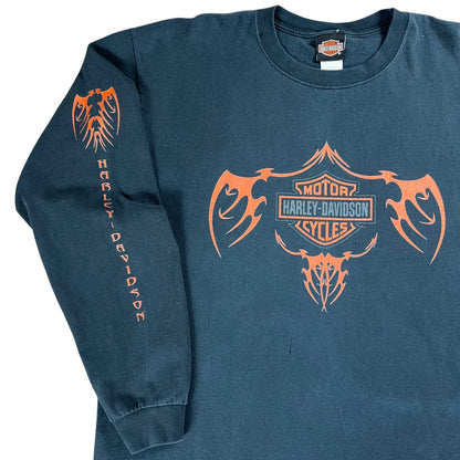 Vintage 1999 Harley Davidson Motorcycles long sleeve print biker shirt (XL)