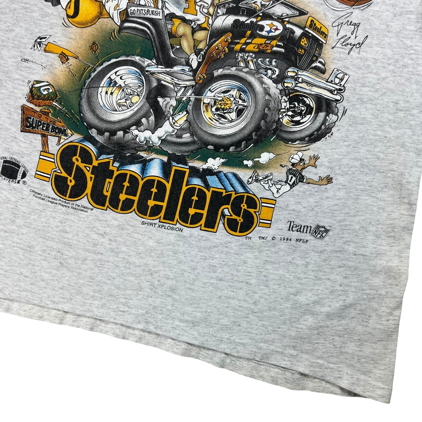 Vintage 1994 Pittsburgh Steelers caricature Shirt Xplosion tee (L)