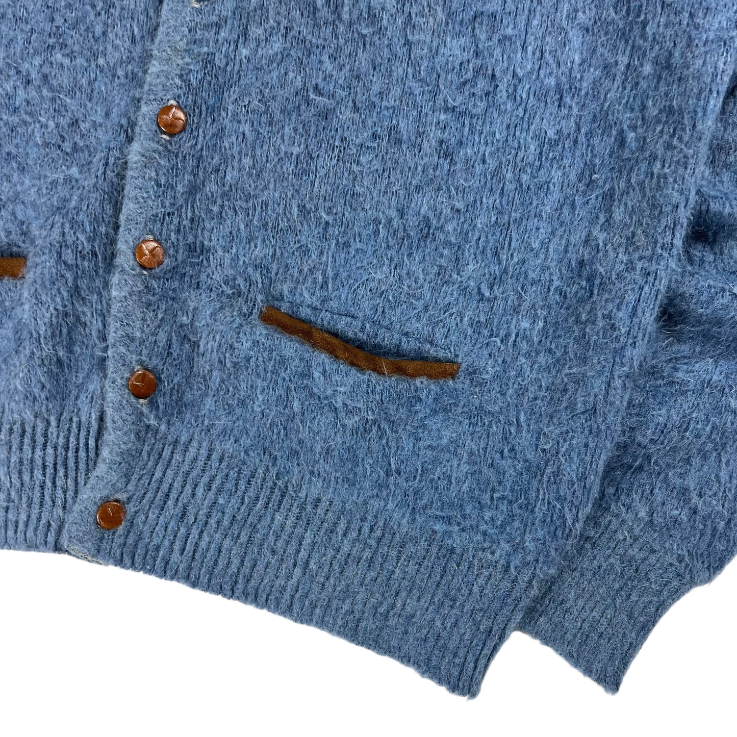 Vintage 1970s Sportswear blue mohair cardigan sweater (L)