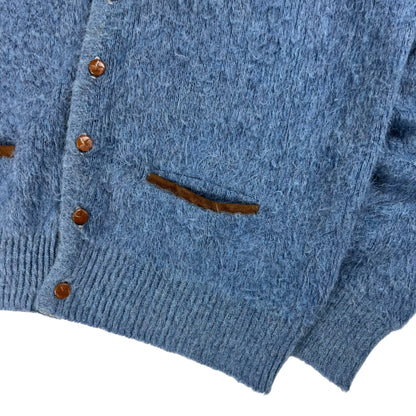Vintage 1970s Sportswear blue mohair cardigan sweater (L)