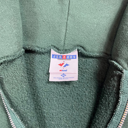 Vintage 90s Jerzees green full zip up hoodie (XL)