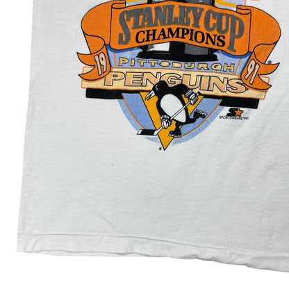 Vintage 1991 Pittsburgh Penguins Stanley Cup Champions tee (S)
