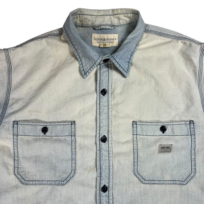 Y2K Ralph Lauren Denim & Supply faded denim bandana button up shirt (XL)