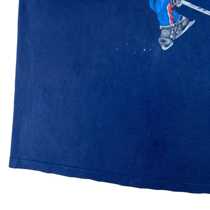 Vintage 90s Polo Sport Ralph Lauren Hockey faded Polo Bear tee (L/XL)