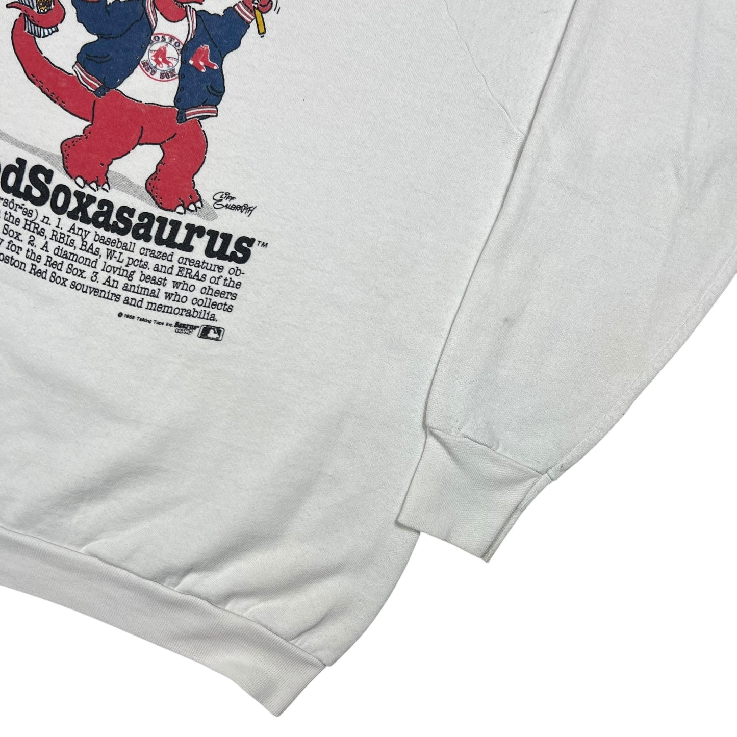 Vintage 1989 Talking Tops Redsoxasaurus Boston Red Sox Cliff Galbraith crewneck (L/XL)