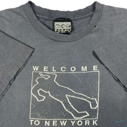 Vintage 90s Welcome to New York Bodybag faded & worn tee (XL)