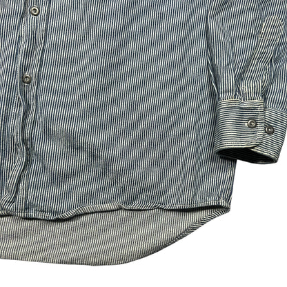 Vintage Y2K The Gap Warehouse navy white striped button up shirt (L)